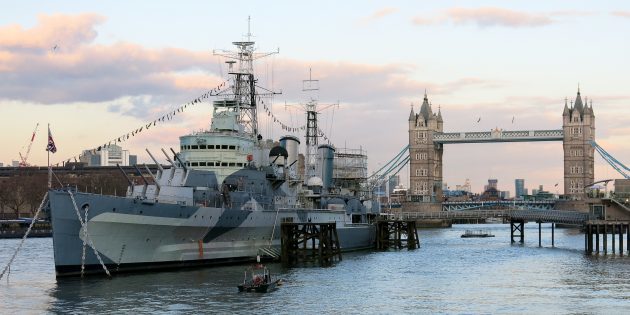 London atrakcije: Cruiser "Belfast"