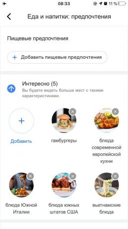 Kako prikazati preferencije hrane na Google kartama