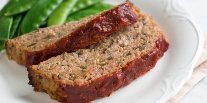 Što kuhati mljevenog mesa: Meat Loaf s gljivama