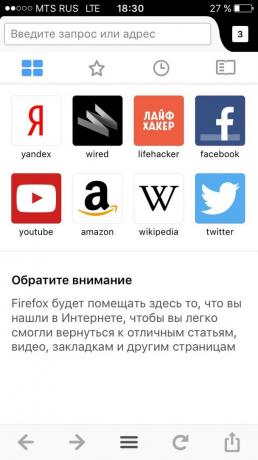 Firefox za iOS: Udio