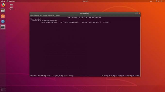Linux terminala omogućuje vam da preuzimanje datoteka bujica