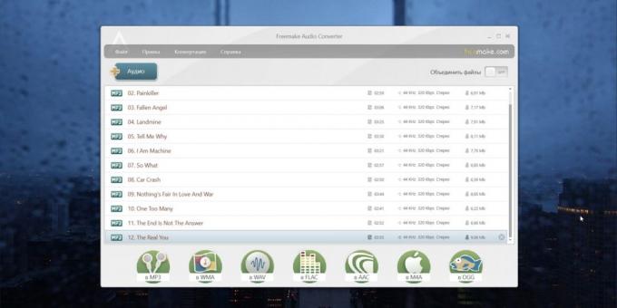 Audio Converter za Windows, MacOS i Linux: Freemake Audio Converter