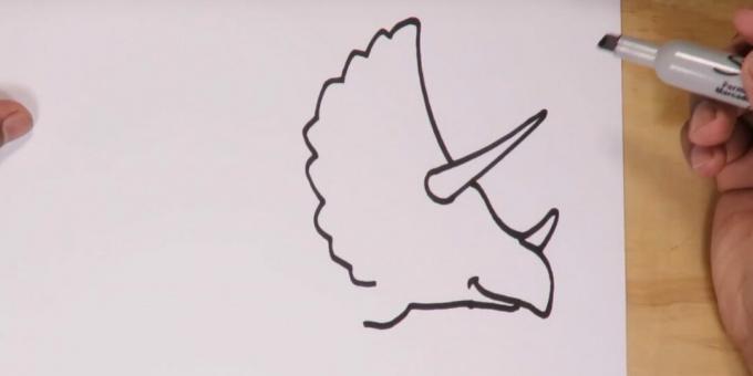 Kako nacrtati Triceratops: nacrtati usta