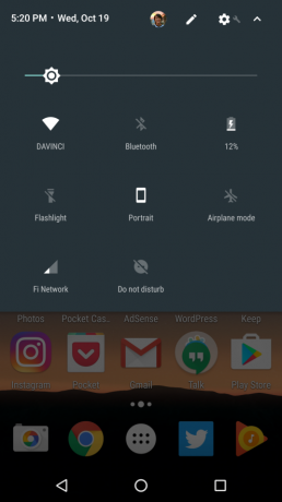 Android 7.1 opcije brze Postav