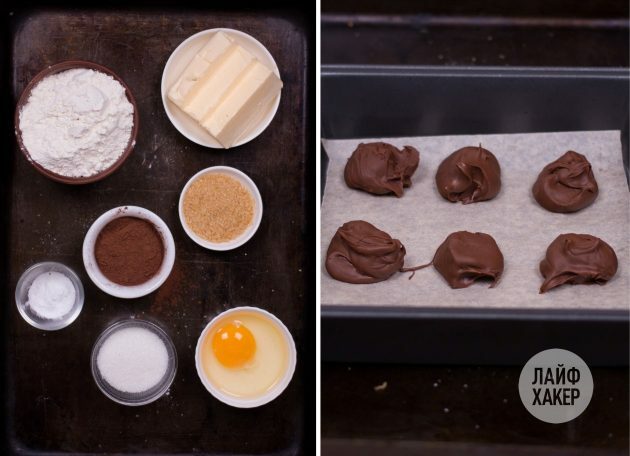 Pripremite sastojke za kolačiće s fondantom od čokolade: 