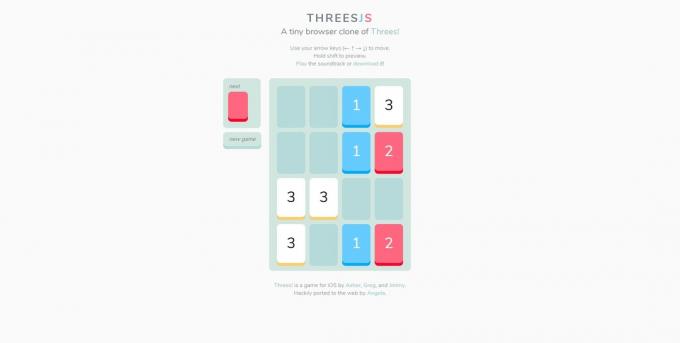 Besplatne online puzzle igre: Threes JS