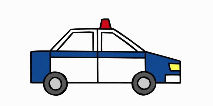 Kako nacrtati policijski automobil