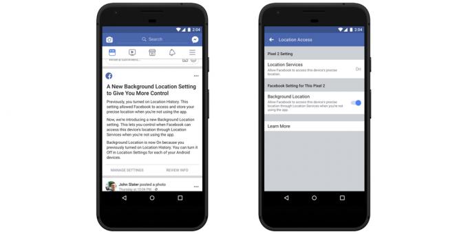 Na uređajima sa sustavom Android Facebook prima podatke geolokacije, ali to može biti onemogućen