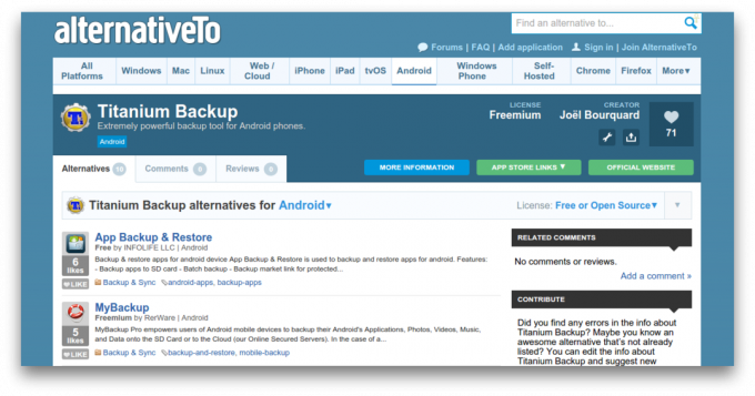 alternativeto.net - aplikacije za Android besplatno