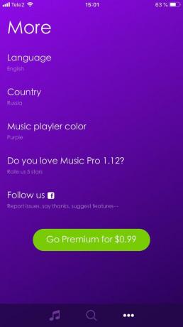 Glazba Pro postavkama aplikacije možete promijeniti boju