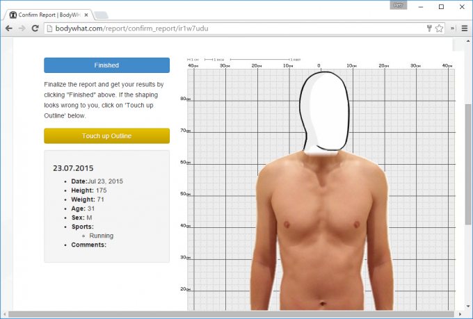 Virtualni model tijela na BodyWHAT