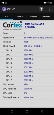 Oklop Ulefone 5: CPU-Z