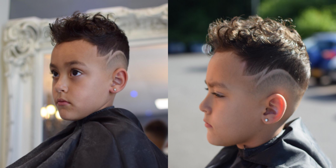 Trendi frizure za dječake: izblijedjeti s geometrijskim uzorcima
