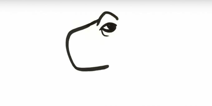 Kako nacrtati dinosaura: nacrtati obrvu i oko