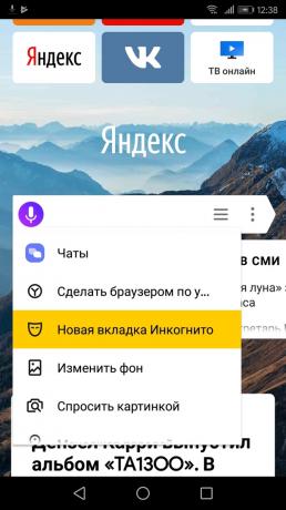 Kako uključiti način anonimno „Yandex. preglednik "