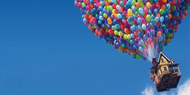 U crtiću „Up” kuća leti na balone