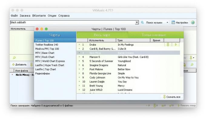 Program za preuzimanje glazbe s VC na Windows: VKMusic