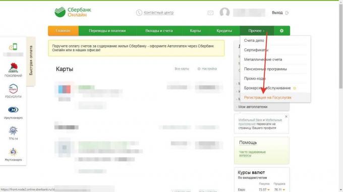 Registracija na javne usluge pomoću „Sberbank Online”