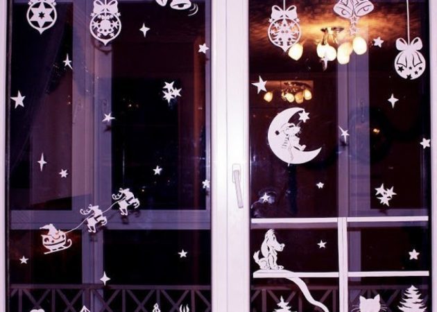 Kako ukrasiti kuću na Silvestrovo: prozori