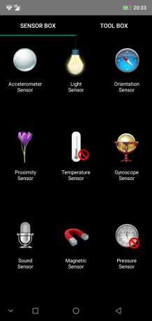 Pregled smartphone Ulefone X: SensorBox