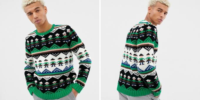 Uska džemper s uzorkom Asos dizajn