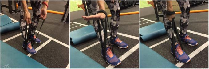 Vježbe sa gumenom trakom: istezanja trapez mišića