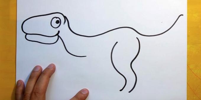 Kako nacrtati dinosaura: nacrtati obris šape