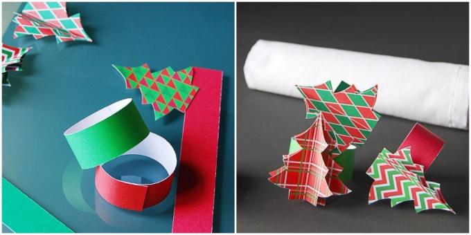 Kako ukrasiti novogodišnji stol: prstenovi od papira
