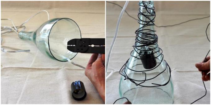 Pričvrstiti uložak i dekoriranje bocu žica