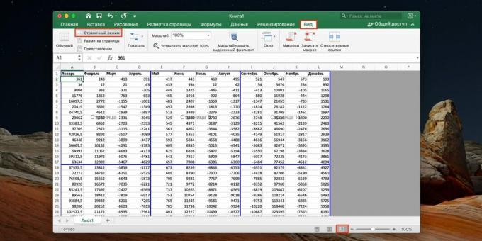 Kako napraviti prijelom stranice u Excelu: prijeđite na način paginacije