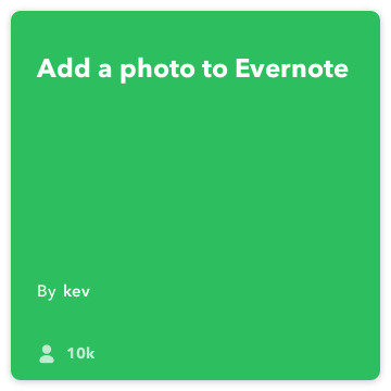 IFTTT Recept: Napravite fotobilješke spaja do-kameru Evernote