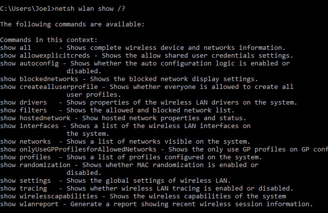 konzola naredba: Netscape-subcommands