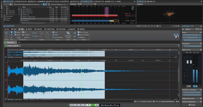 Audio editor WaveLab elementi