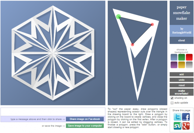 Web servis PaperSnowflake pomaže zamisliti kako će izgledati na papiru pahuljica