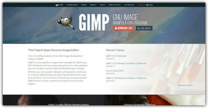 Besplatno raster urednik: GIMP