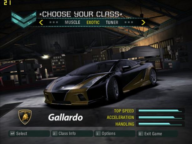 Zaslon igre Need for Speed: Carbon