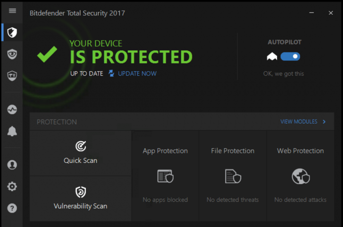 Anti-Virus za Windows 10: Bitdefender Total Security 2017